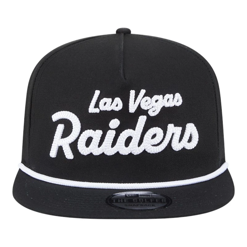 Las Vegas Raiders Black Team Text New Era Golfer Snapback Hat