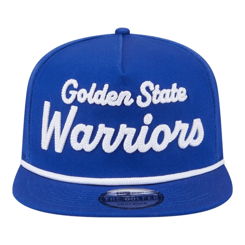 Golden State Warriors Royal Blue Team Text New Era Golfer Snapback Hat