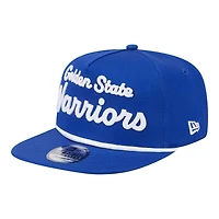 Golden State Warriors Royal Blue Team Text New Era Golfer Snapback Hat