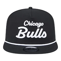 Chicago Bulls Black Team Text New Era Golfer Snapback Hat