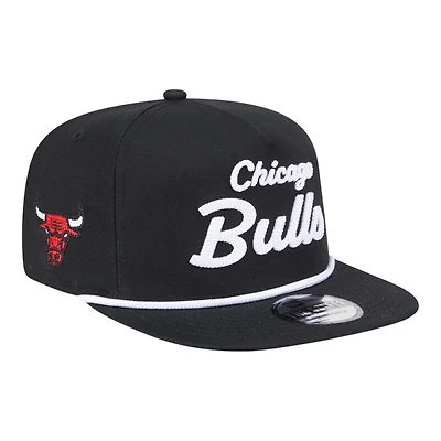 Chicago Bulls Black Team Text New Era Golfer Snapback Hat