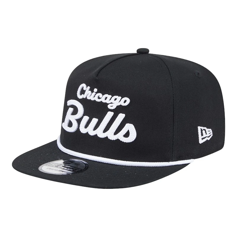 Chicago Bulls Black Team Text New Era Golfer Snapback Hat
