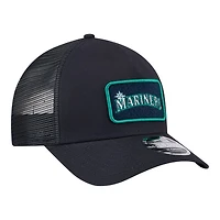 Seattle Mariners Navy Patch Trucker New Era 9FORTY M-Crown A-Frame Adjustable Hat