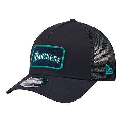 Seattle Mariners Navy Patch Trucker New Era 9FORTY M-Crown A-Frame Adjustable Hat