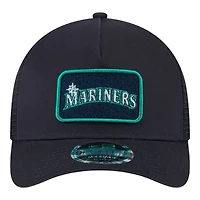 Seattle Mariners Navy Patch Trucker New Era 9FORTY M-Crown A-Frame Adjustable Hat