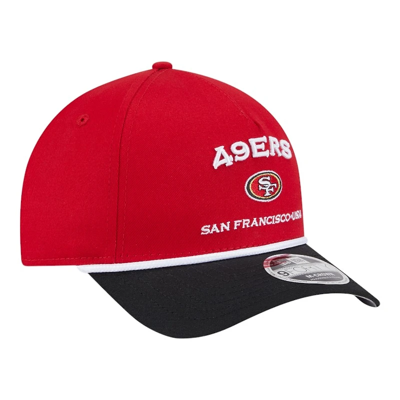 San Francisco 49ers Red and Black Roper New Era 9FORTY M-Crown A-Frame Adjustable Hat