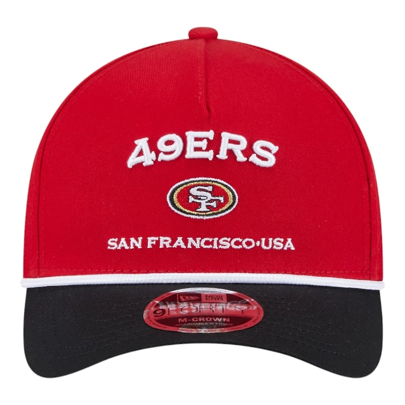 San Francisco 49ers Red and Black Roper New Era 9FORTY M-Crown A-Frame Adjustable Hat