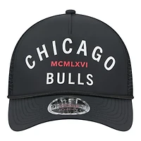Chicago Bulls Black Roper New Era 9FORTY M-Crown A-Frame Adjustable Hat