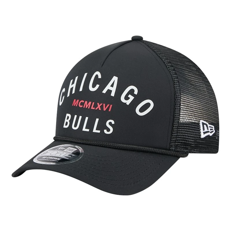 Chicago Bulls Black Roper New Era 9FORTY M-Crown A-Frame Adjustable Hat