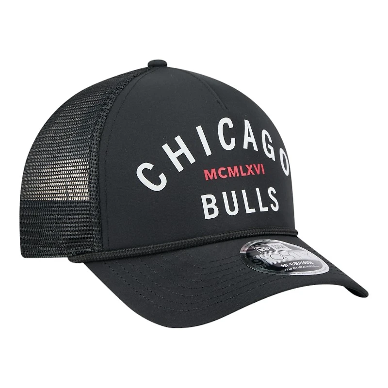 Chicago Bulls Black Roper New Era 9FORTY M-Crown A-Frame Adjustable Hat