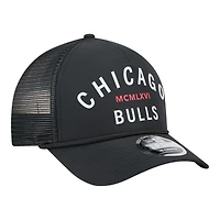 Chicago Bulls Black Roper New Era 9FORTY M-Crown A-Frame Adjustable Hat