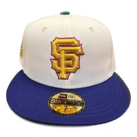 San Francisco Giants Chrome and Purple Battle of the Bay Patch Green UV New Era 59FIFTY Fitted Hat
