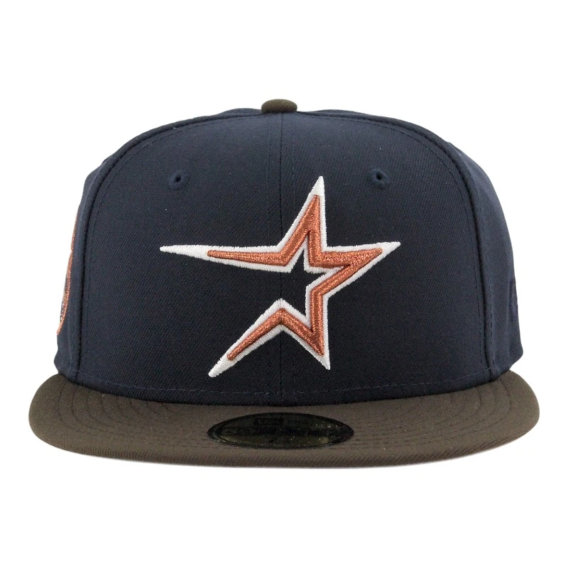 Houston Astros Navy and Brown 35 Great Years Patch Grey UV New Era 59FIFTY Fitted Hat