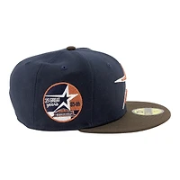 Houston Astros Navy and Brown 35 Great Years Patch Grey UV New Era 59FIFTY Fitted Hat
