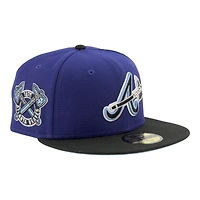 Atlanta Braves Royal Blue and Black 1876 Tomahawk Patch Icy UV New Era 59FIFTY Fitted Hat