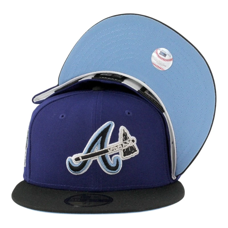 Atlanta Braves Royal Blue and Black 1876 Tomahawk Patch Icy UV New Era 59FIFTY Fitted Hat