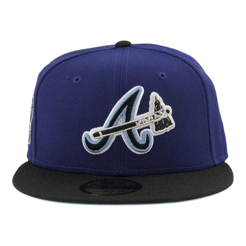 Atlanta Braves Royal Blue and Black 1876 Tomahawk Patch Icy UV New Era 59FIFTY Fitted Hat