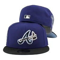 Atlanta Braves Royal Blue and Black 1876 Tomahawk Patch Icy UV New Era 59FIFTY Fitted Hat