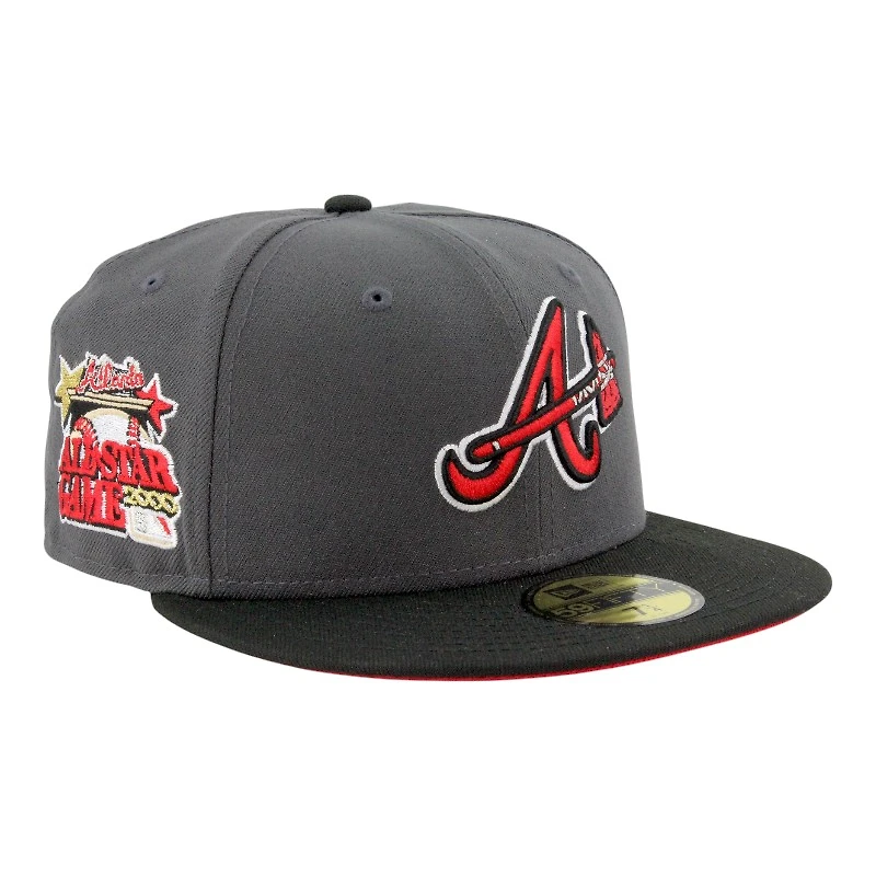 Atlanta Braves Graphite and Black 2000 ASG Patch Red UV New Era 59FIFTY Fitted Hat