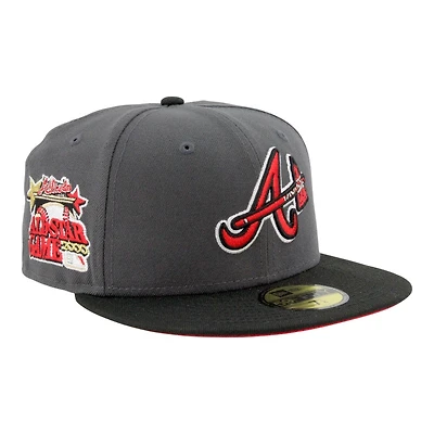 Atlanta Braves Graphite and Black 2000 ASG Patch Red UV New Era 59FIFTY Fitted Hat
