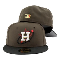 Houston Astros Brown and Black 2022 World Series Patch Gray UV New Era 59FIFTY Fitted Hat