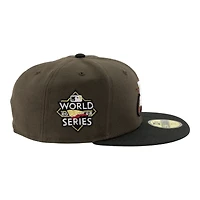 Houston Astros Brown and Black 2022 World Series Patch Gray UV New Era 59FIFTY Fitted Hat