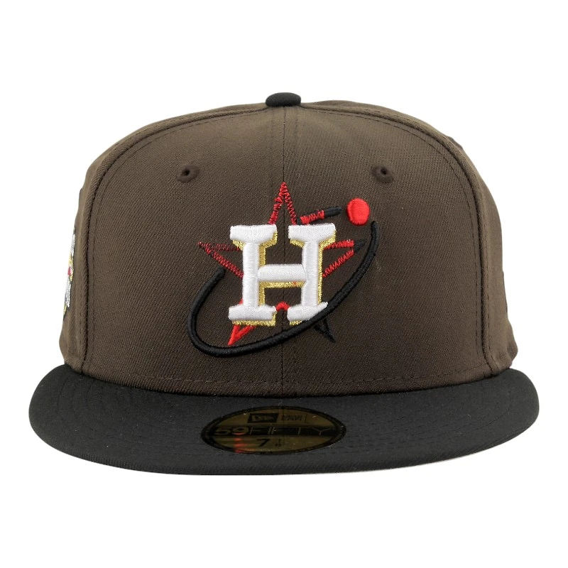 Houston Astros Brown and Black 2022 World Series Patch Gray UV New Era 59FIFTY Fitted Hat