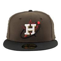 Houston Astros Brown and Black 2022 World Series Patch Gray UV New Era 59FIFTY Fitted Hat