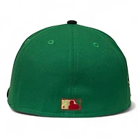 Atlanta Braves Kelly Green and Black 1999 WS Patch Gray UV New Era 59FIFTY Fitted Hat