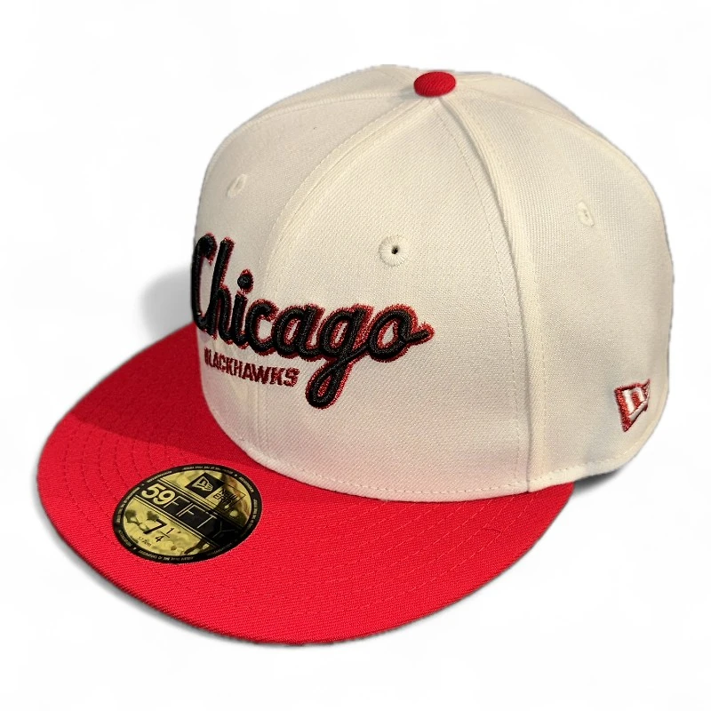 Chicago Blackhawks Chrome and Scarlet Winter Classic Patch Gray UV New Era 59FIFTY Fitted Hat