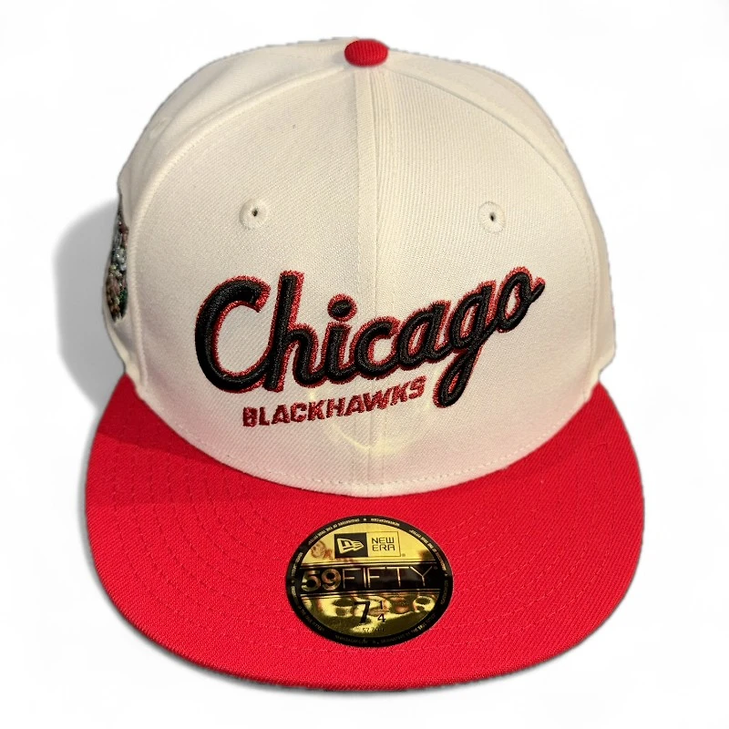 Chicago Blackhawks Chrome and Scarlet Winter Classic Patch Gray UV New Era 59FIFTY Fitted Hat