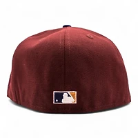 New York Yankees Maroon and Navy 50th Anniversary Patch Green UV Era 59Fifty Fitted Hat