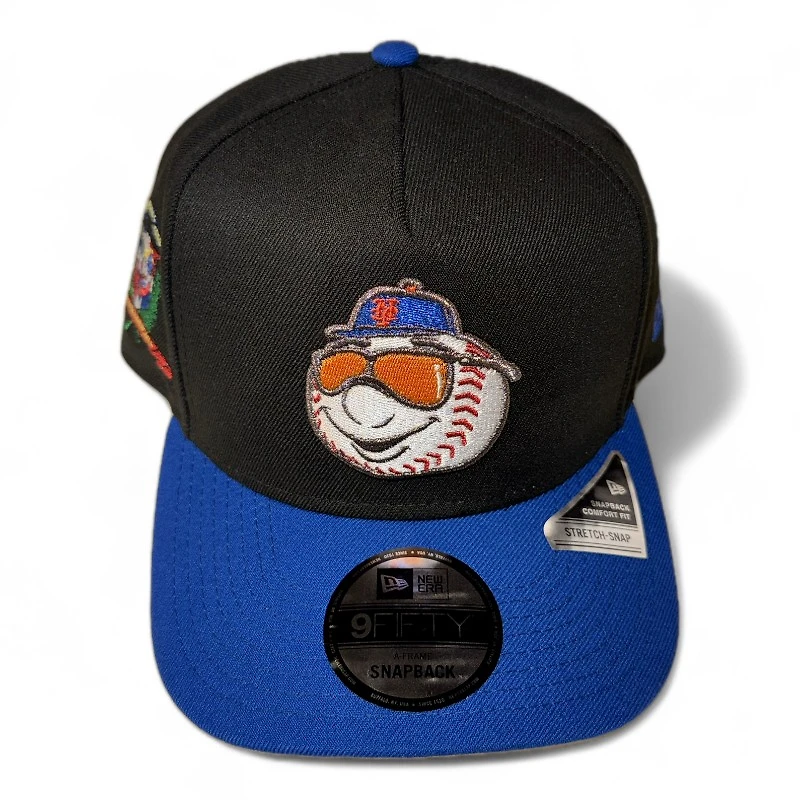New York Mets Black and Royal Blue Domincan Republic Crest Patch New Era 9FIFTY A-Frame Snapback Hat