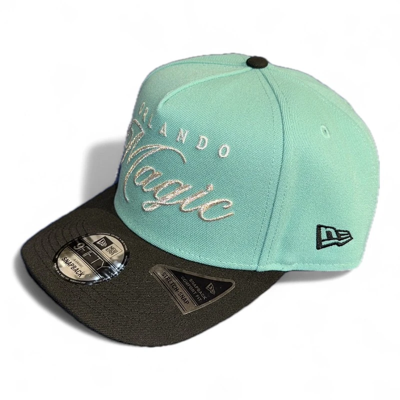 Orlando Magic Clear Mint and Black Script New Era 9FIFTY A-Frame Snapback Hat