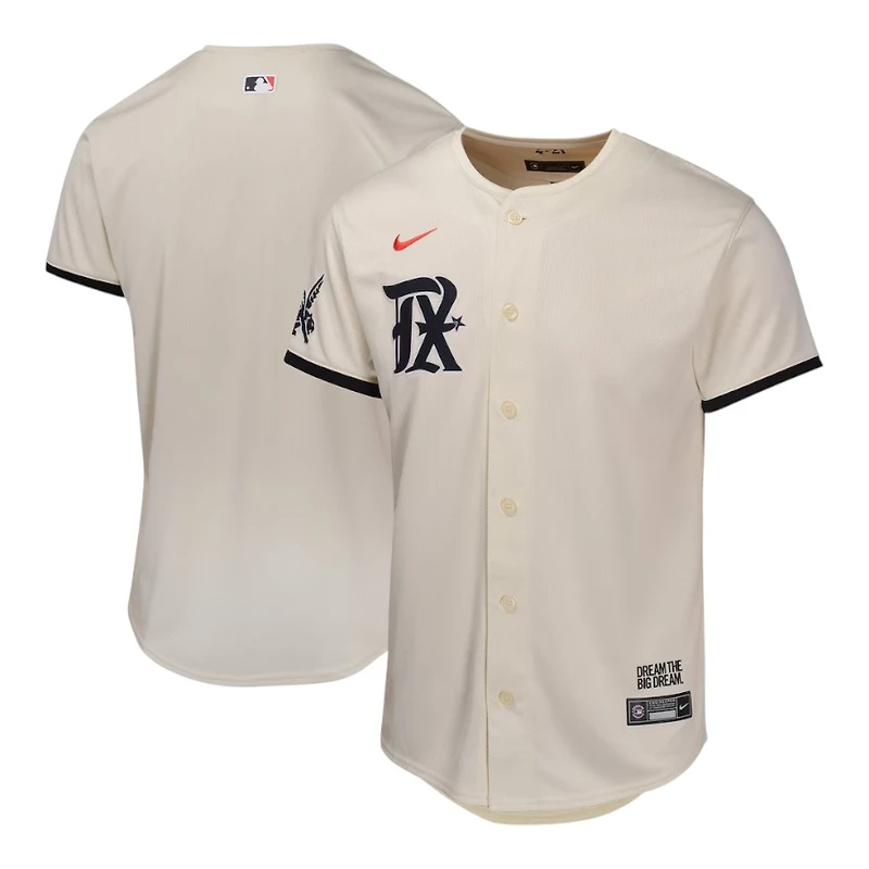 Youth Texas Rangers Nike City Connect Limited Natural Blank Jersey
