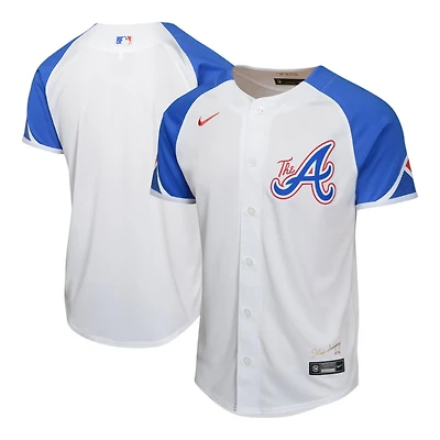 Youth Atlanta Braves Nike City Connect Limited White Blank Jersey
