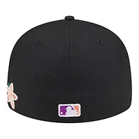 Los Angeles Dodgers Black Tonal Floral Pre-Curved New Era 59FIFTY Fitted Hat