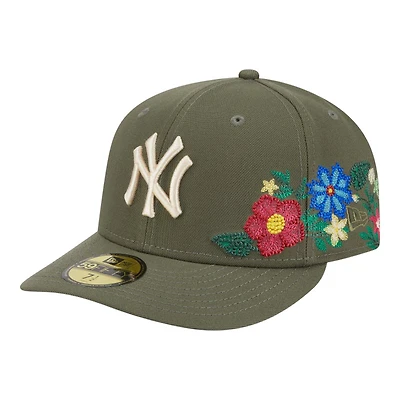 New York Yankees Olive Tonal Floral Pre-Curved Era 59FIFTY Fitted Hat