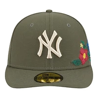 New York Yankees Olive Tonal Floral Pre-Curved Era 59FIFTY Fitted Hat