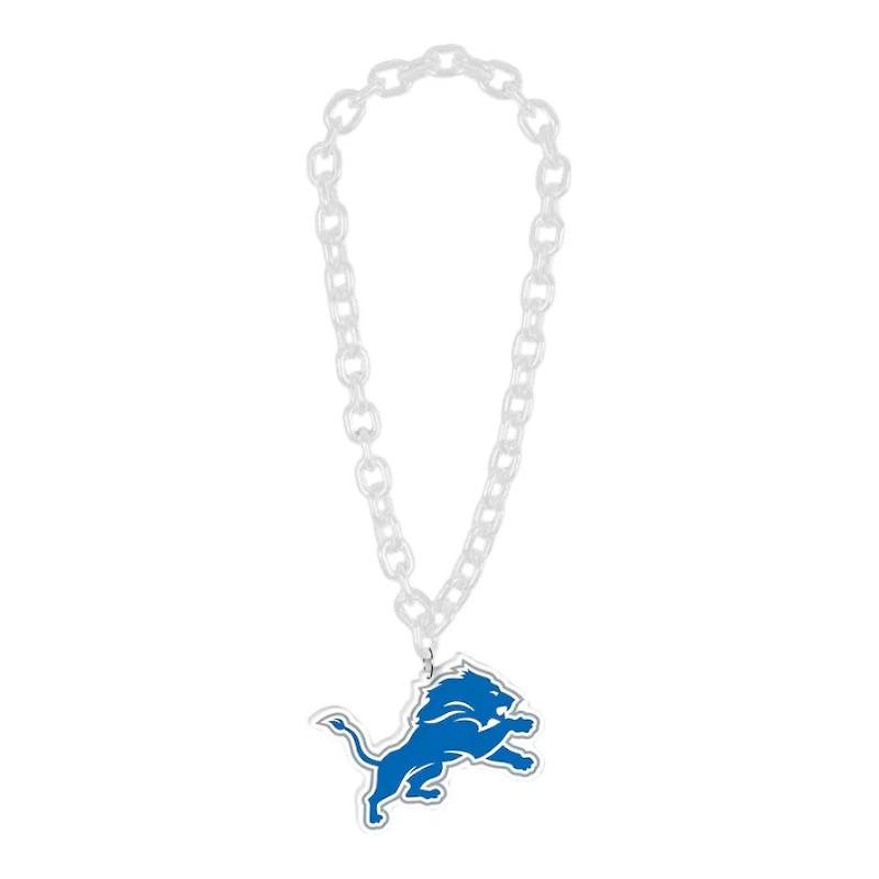 Detroit Lions White Big Chain Logo Plastic Necklace
