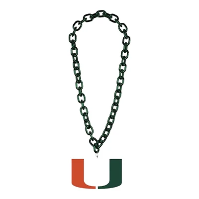 Miami Hurricanes Green Big Chain Logo Plastic Necklace