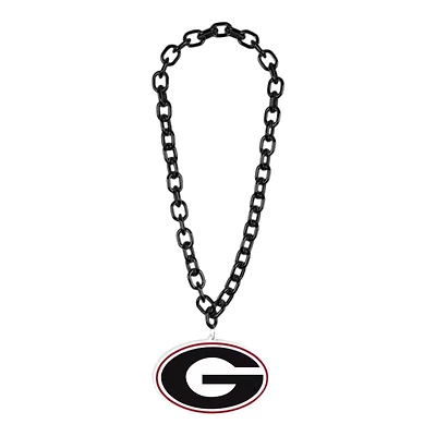 Georgia Bulldogs Black Big Chain Logo Plastic Necklace