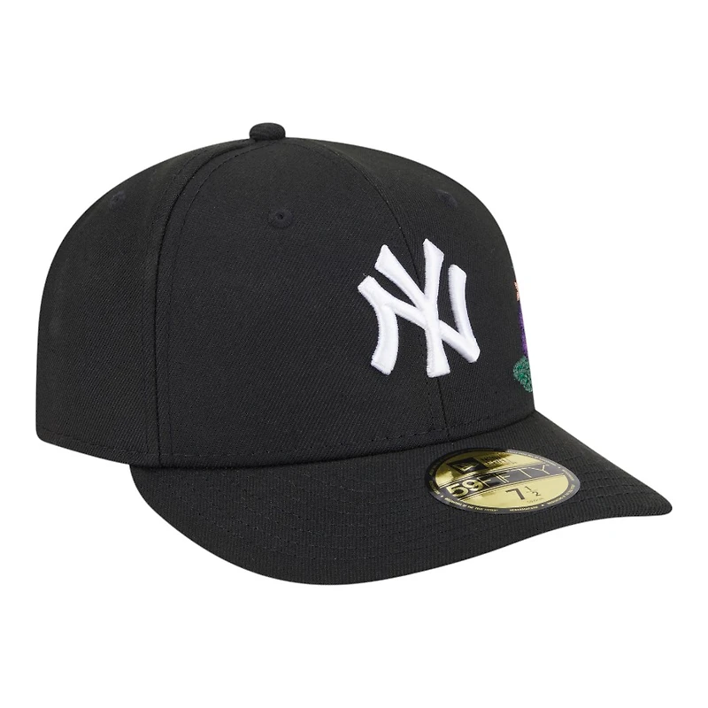 New York Yankees Black Tonal Floral Pre-Curved Era 59FIFTY Fitted Hat