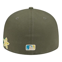 Los Angeles Dodgers Olive Green Tonal Floral Pre-Curved New Era 59FIFTY Fitted Hat