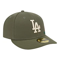 Los Angeles Dodgers Olive Green Tonal Floral Pre-Curved New Era 59FIFTY Fitted Hat