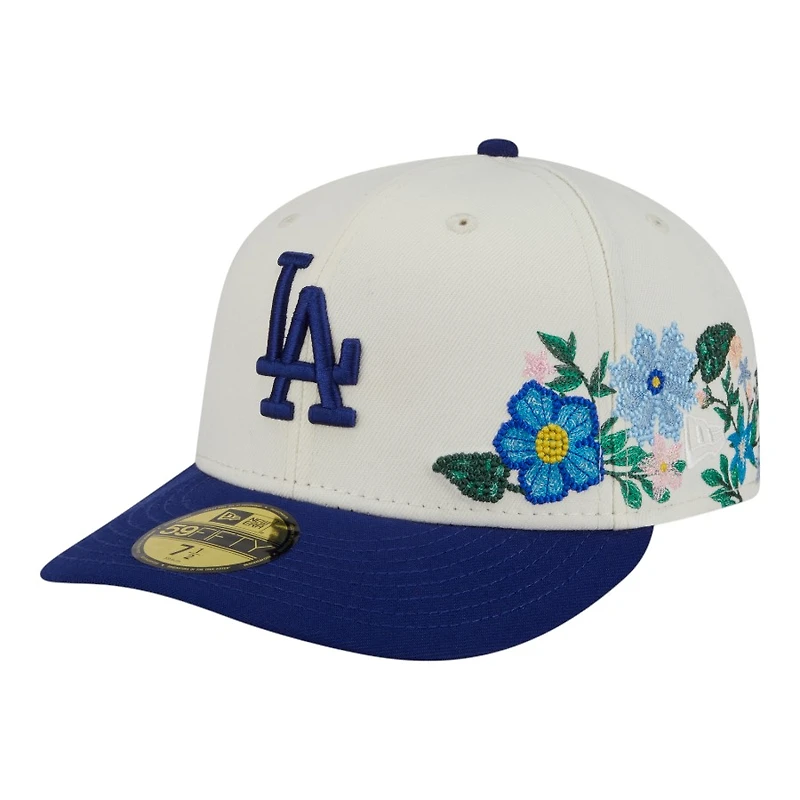Los Angeles Dodgers Chrome and Royal Tonal Floral Pre-Curved New Era 59FIFTY Fitted Hat