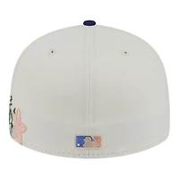Los Angeles Dodgers Chrome and Royal Tonal Floral Pre-Curved New Era 59FIFTY Fitted Hat