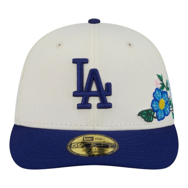 Los Angeles Dodgers Chrome and Royal Tonal Floral Pre-Curved New Era 59FIFTY Fitted Hat