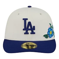 Los Angeles Dodgers Chrome and Royal Tonal Floral Pre-Curved New Era 59FIFTY Fitted Hat