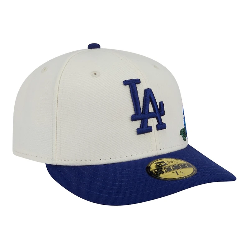 Los Angeles Dodgers Chrome and Royal Tonal Floral Pre-Curved New Era 59FIFTY Fitted Hat